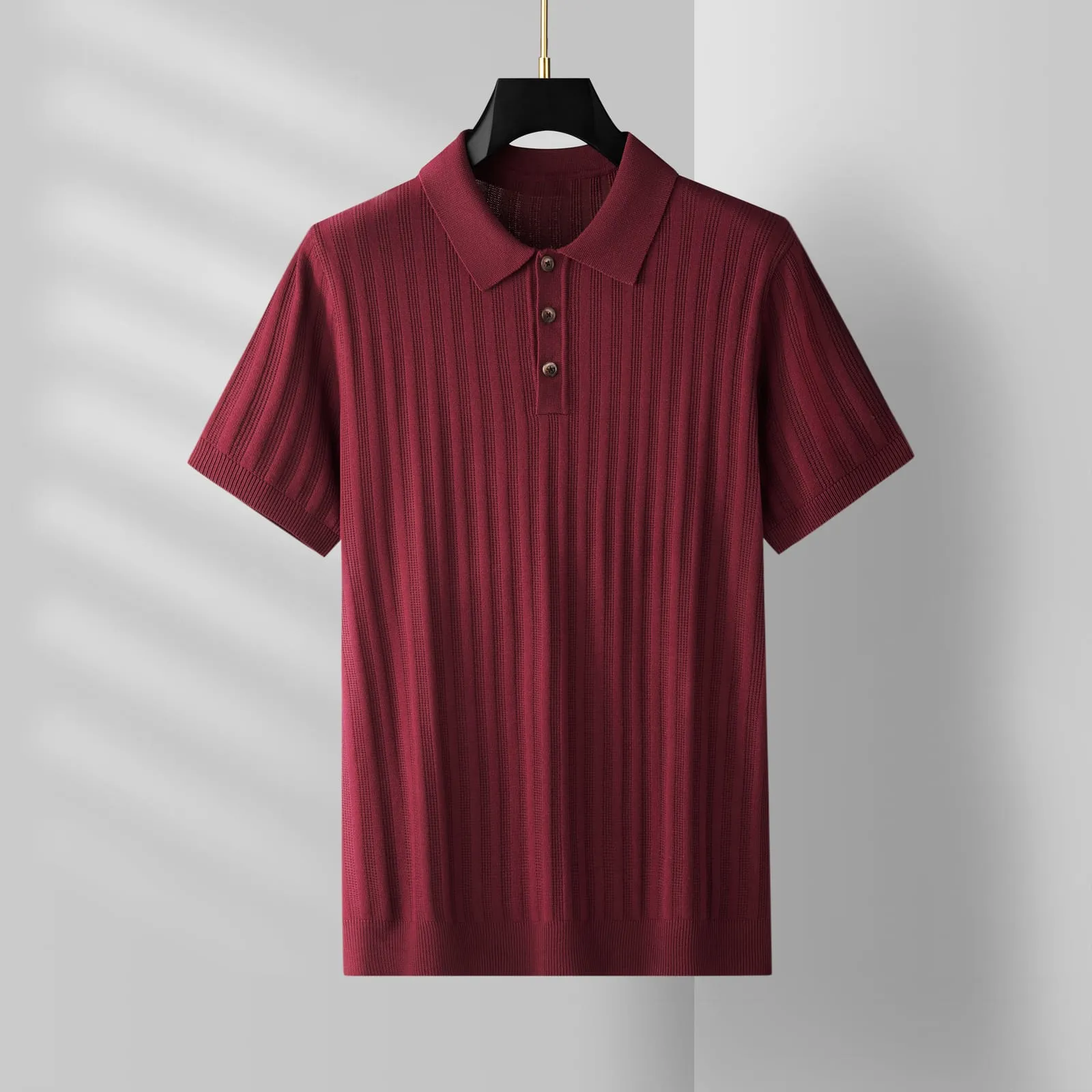 ArcticKnit burgundy men's knit tee