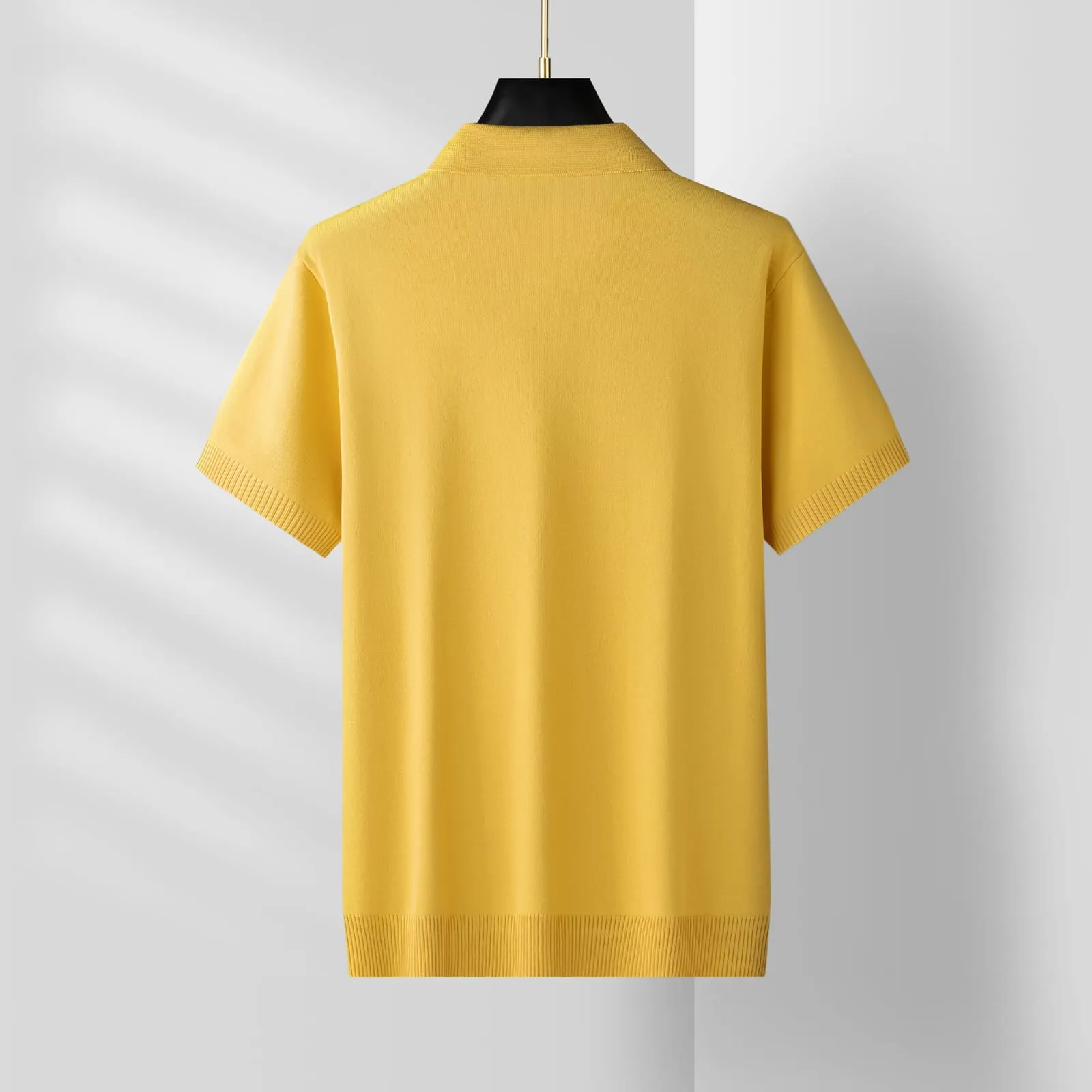 Tellaro Ribbed Knit Tee — Mustard (view 2)